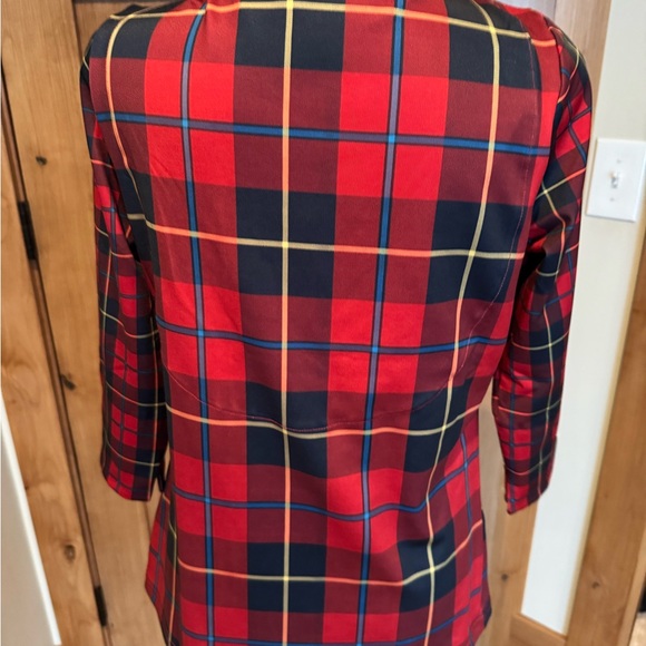 3/4 sleeve Holiday plaid top - Picture 2 of 2